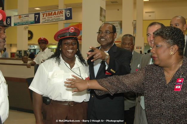 Minister of Tourism, Hon. Edmund Bartlett - Director of Tourism, Basil Smith, and Mayor of Montego Bay, Councillor Charles Sinclair Launch of Winter Tourism Season at Sangster International Airport, Saturday, December 15, 2007 - Sangster International Airport - MBJ Airports Limited, Montego Bay, Jamaica W.I. - Photographs by Net2Market.com - Barry J. Hough Sr, Photographer - Negril Travel Guide, Negril Jamaica WI - http://www.negriltravelguide.com - info@negriltravelguide.com...!