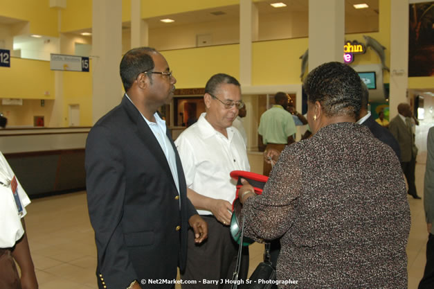 Minister of Tourism, Hon. Edmund Bartlett - Director of Tourism, Basil Smith, and Mayor of Montego Bay, Councillor Charles Sinclair Launch of Winter Tourism Season at Sangster International Airport, Saturday, December 15, 2007 - Sangster International Airport - MBJ Airports Limited, Montego Bay, Jamaica W.I. - Photographs by Net2Market.com - Barry J. Hough Sr, Photographer - Negril Travel Guide, Negril Jamaica WI - http://www.negriltravelguide.com - info@negriltravelguide.com...!