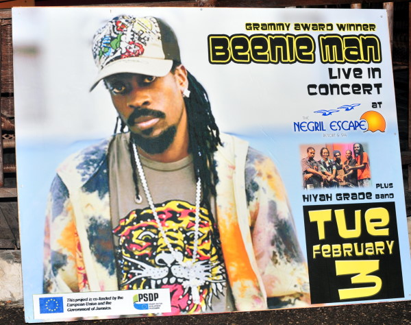 Beenie Man Flyer @ The Sunset Show at Negril Escape - Tuesday, January 27, 2009 - Live Reggae Music at Negril Escape - Tuesday Nights 6:00PM to 10:00 PM - Photographs by Net2Market.com - Barry J. Hough Sr, Photographer/Photojournalist - Negril Travel Guide, Negril Jamaica WI - http://www.negriltravelguide.com - info@negriltravelguide.com...!