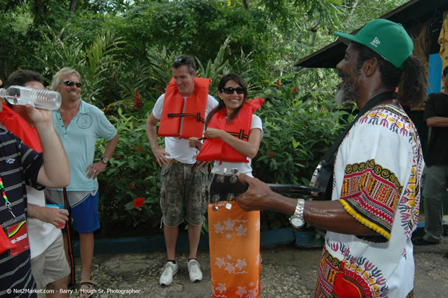 Rafting on the Martha Brae - Virgin Atlantic Inaugural Flight To Montego Bay, Jamaica Photos - Sir Richard Bronson, President & Family, and 450 Passengers - Rafting on the Martha Brae - Tuesday, July 4, 2006 - Negril Travel Guide, Negril Jamaica WI - http://www.negriltravelguide.com - info@negriltravelguide.com...!