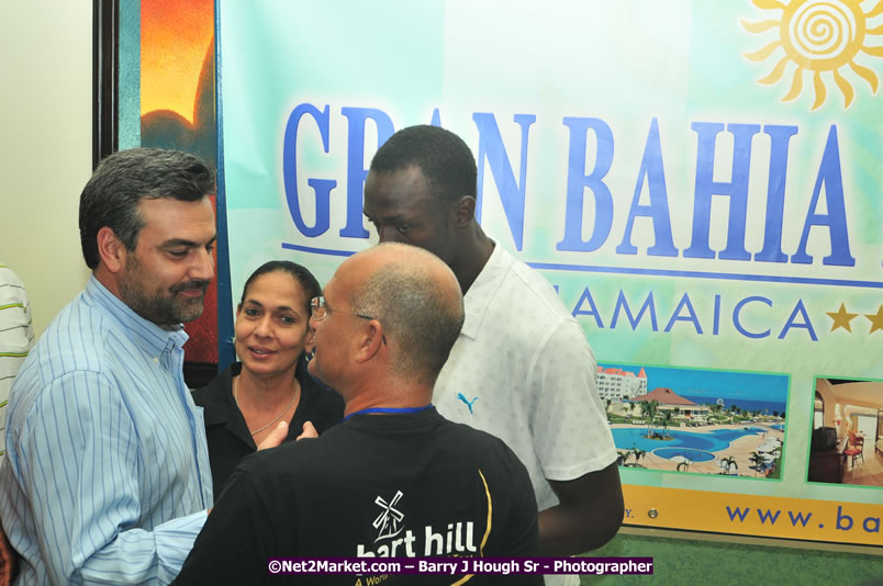 Usain Bolt of Jamaica - The Fastest Man In The World  - Usain Bolt Homecoming Celebrations - Press Conference at the Grand Bahia Principe &amp; Sherwood Content - Waldensia Primary School - Photographs by Net2Market.com - Barry J. Hough Sr. Photojournalist/Photograper - Photographs taken with a Nikon D300 - Negril Travel Guide, Negril Jamaica WI - http://www.negriltravelguide.com - info@negriltravelguide.com...!